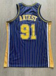 Maillot de Basket #91 Ron Artest Pacers 2003-2004 authentique Marine